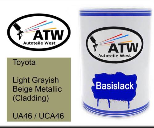 Toyota, Light Grayish Beige Metallic (Cladding), UA46 / UCA46: 500ml Lackdose, von ATW Autoteile West.